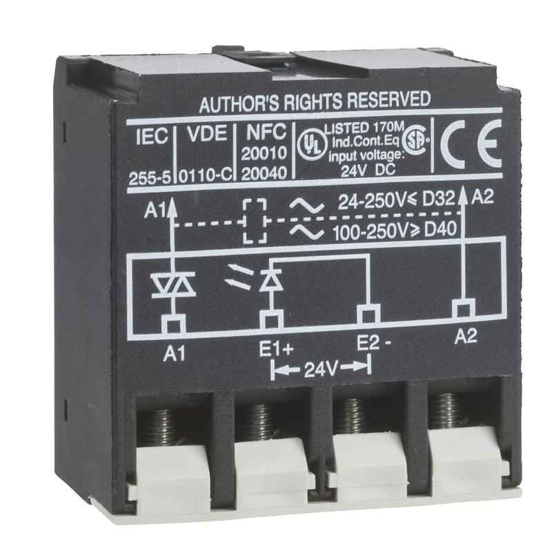 Schneider Electric, TeSys D, LA4DWB - Interface amplifier module - solid state - 24 V DC / 250 V AC - Image 1