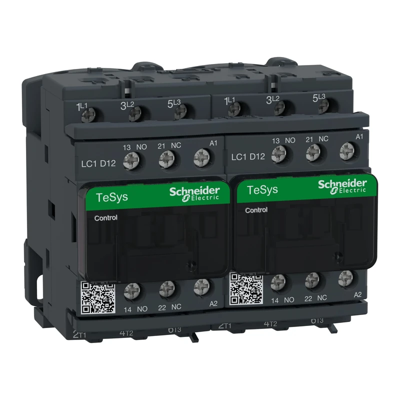 Schneider Electric TeSys Deca reversing contactor,3P(3NO),AC-3,=440V 12A,48V AC coil,LC2D12E7