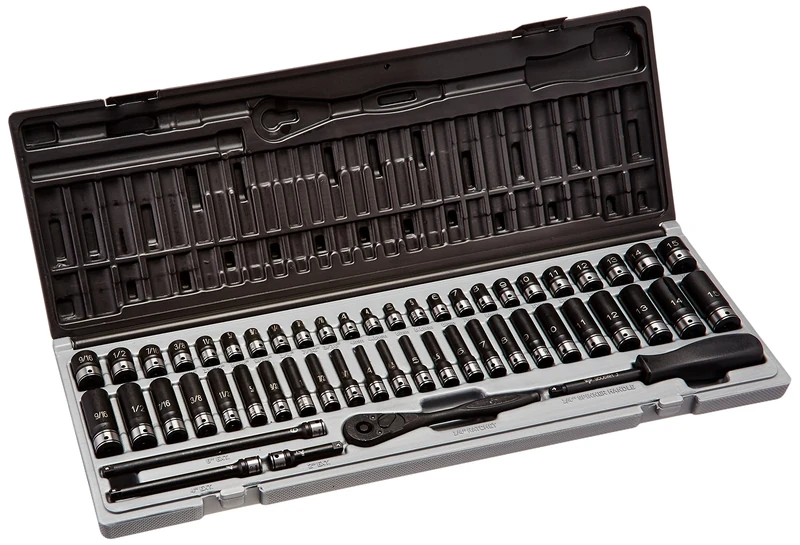 Grey Pneumatic (89653CRD) 1/4" Drive 53-Piece 6-Point Fractional and Metric Duo Socket Set