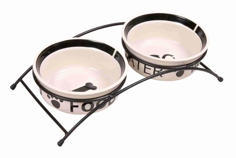 Trixie Eat on Feet Two Ceramic Dog Bowl Set, 2.6 Litre