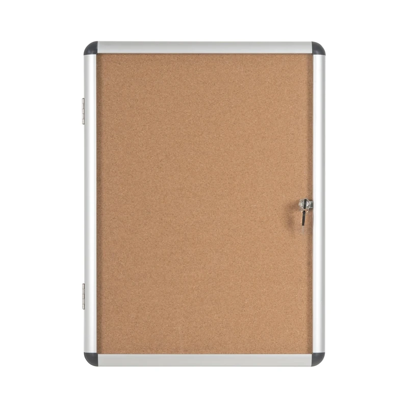 Bi-Office Display Case Enclore, Cork Surface, Acrylic Door, Aluminium Frame, 50 x 67.4 cm (4X A4)
