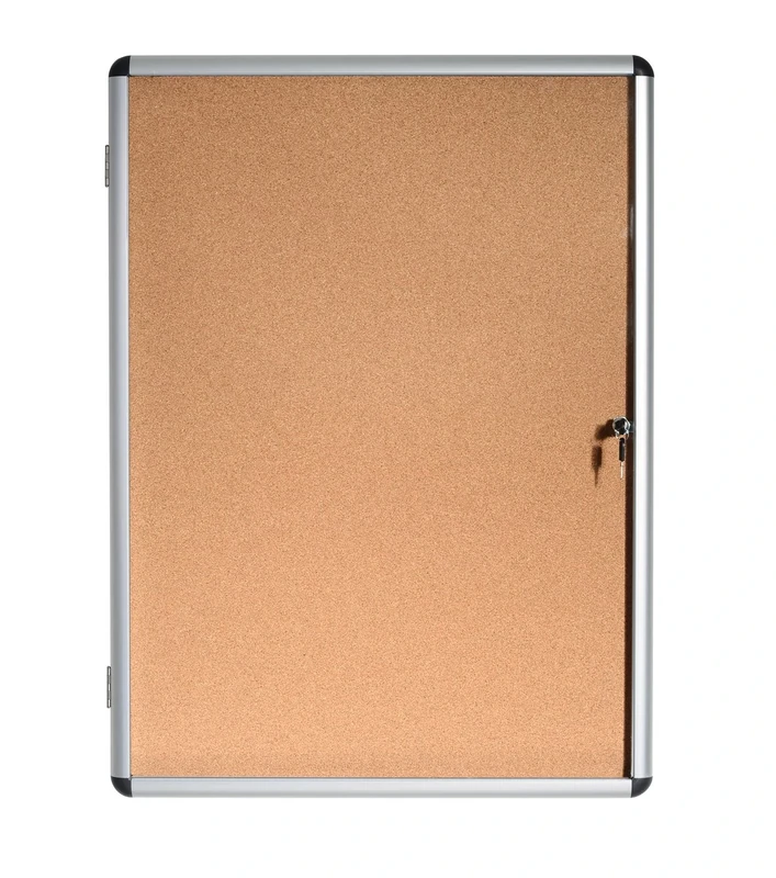 Bi-Office Display Case Enclore, Cork Surface, Acrylic Door, Aluminium Frame, 72 x 98.1 cm (9X A4)