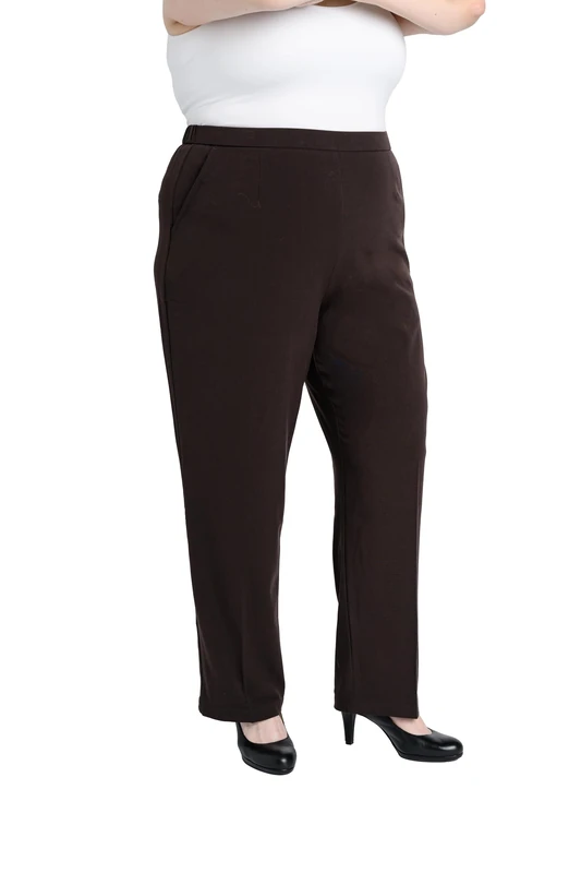 Briggs New York Women's All Around Comfort Pant,Brown,16W - Image 1