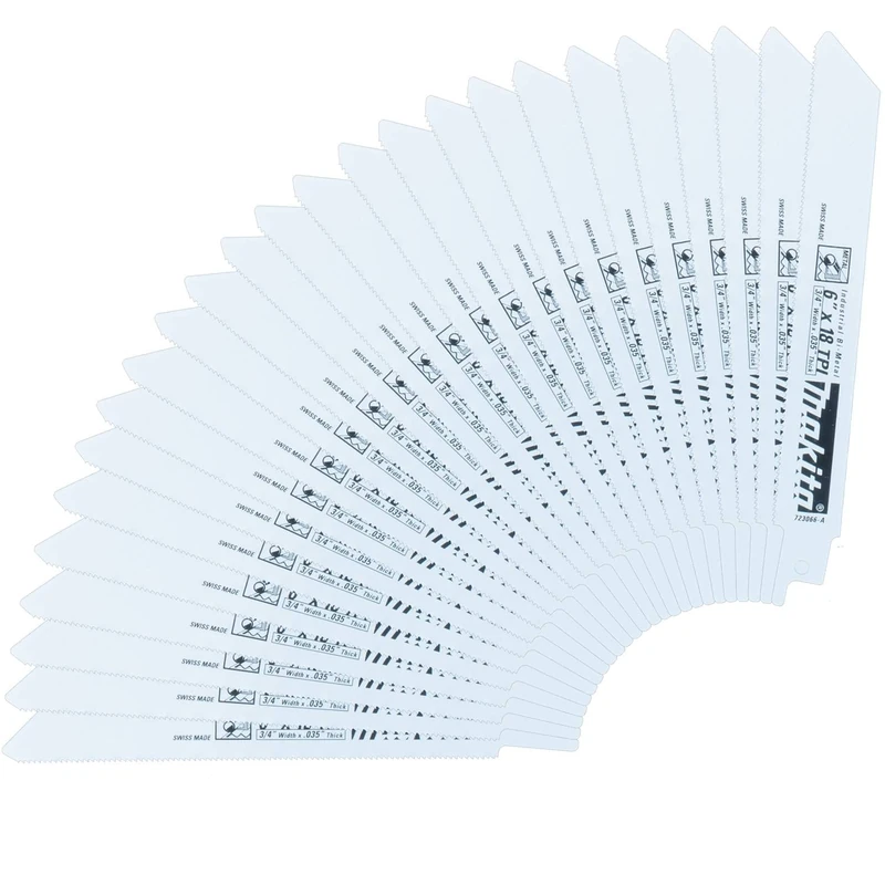 Makita 723066-A-25 Metal Cutting Reciprocating Blade, 25-Pack, 6-Inch by 18-TPI