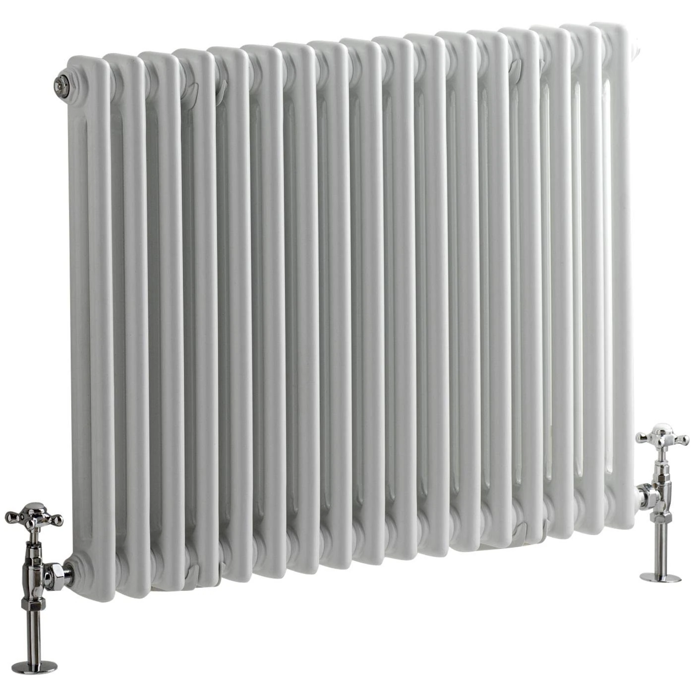 Milano Windsor White Cast Iron Style Horizontal Double Column Radiator - 600mm x 785mm