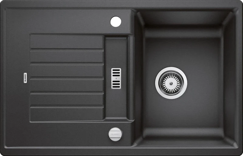 BLANCO ZIA 45 S | SILGRANIT granite sink in anthracite | Installation type: inset installation from above | Reversible | For 45 cm wide base cabinets | Large bowl | Easy-care surface | [78x50x20.2 cm]