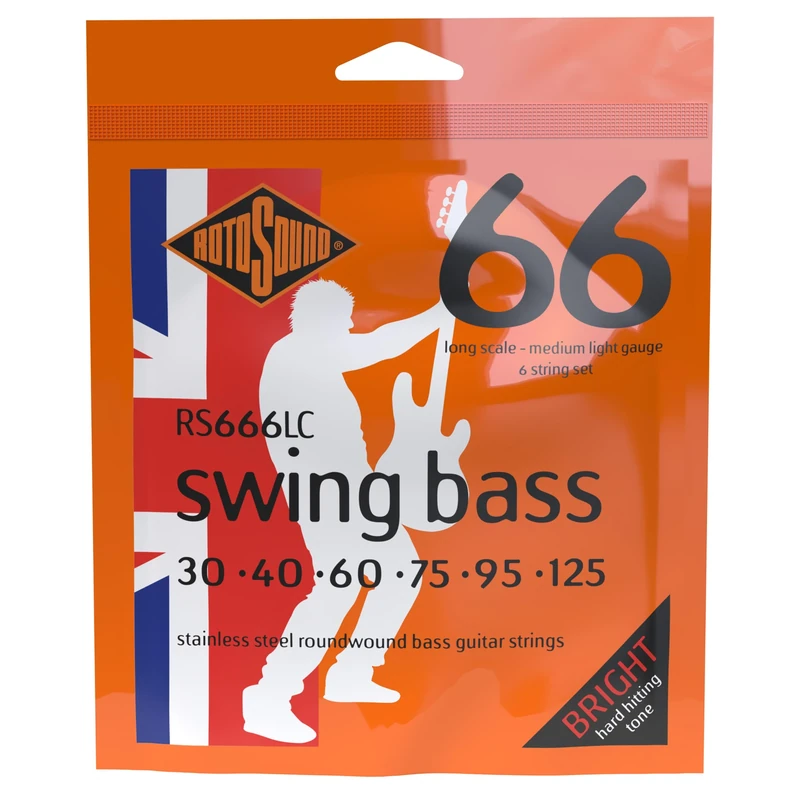 Rotosound Strings for Electric Bass SWING 66 STAINLESS SETS 6-string RS666LC Stainless Medium-Light 30-125