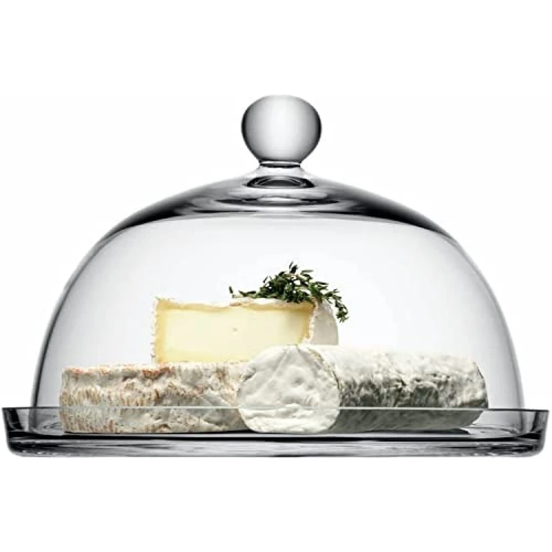 LSA International Vienna Plate & Dome Ø25/Ø22.5 H18cm Clear| 1 Unit | Mouthblown & Handmade Glass | VI02