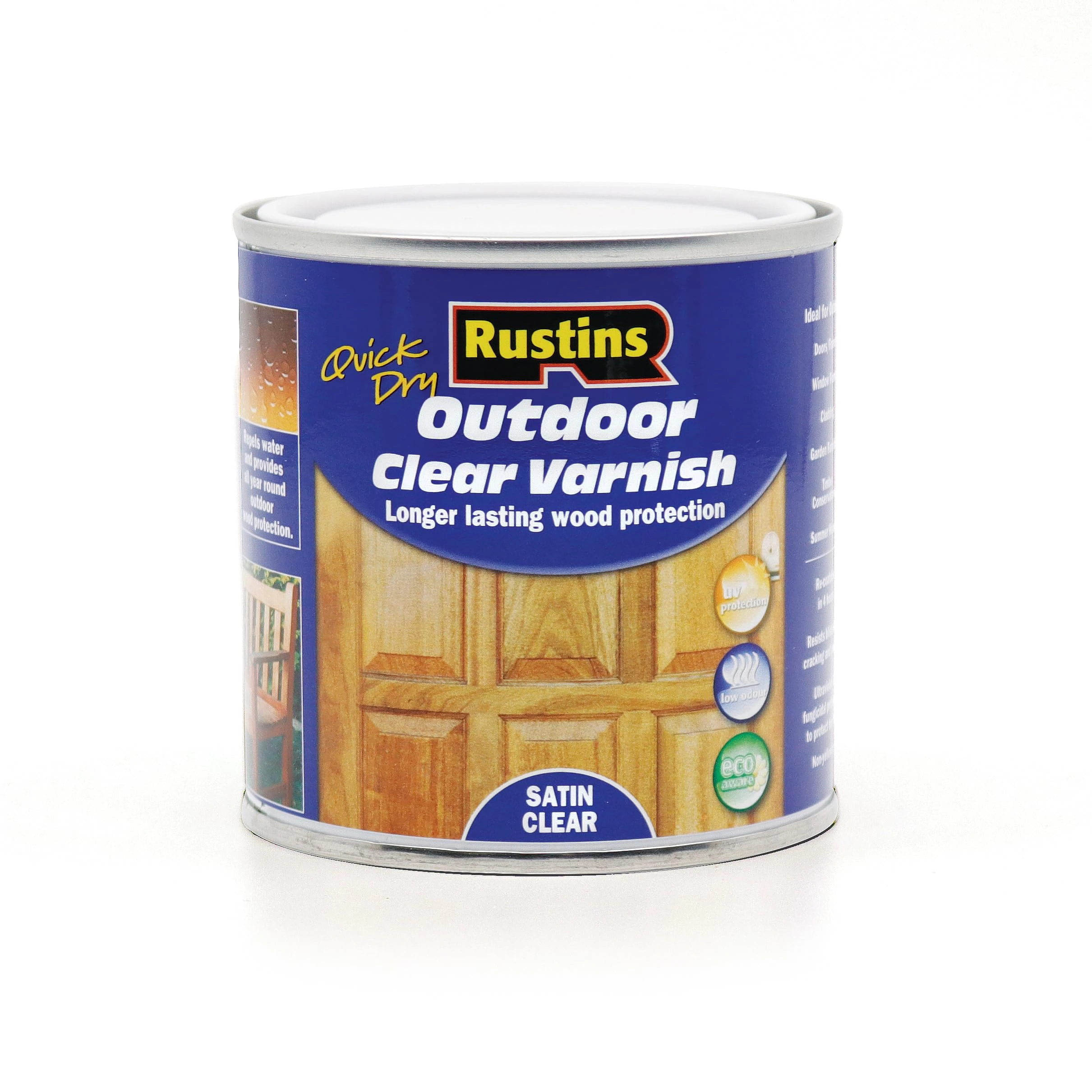 Rustins Quick Dry Outdoor Clear Varnish 250ml Satin