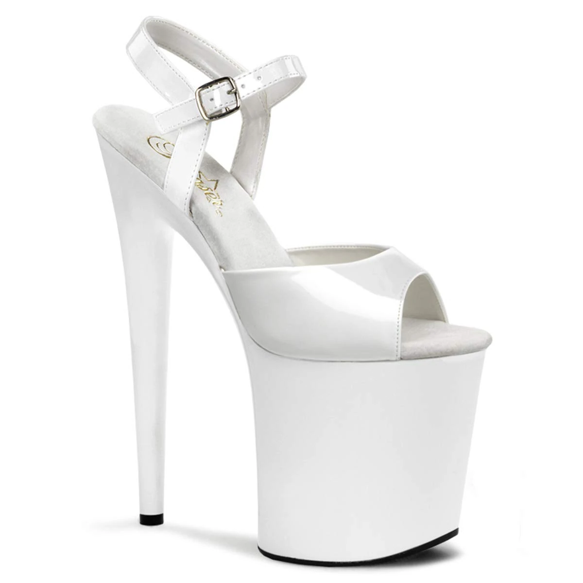 Pleaser FLAMINGO-809 Wht Pat/Wht UK 7 (EU 40)