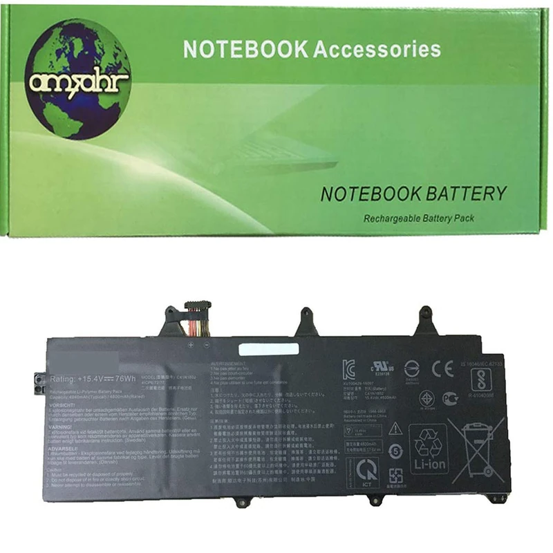Amsahr Replacement Laptop Battery for Asus C41N1802, 0B200-03140100, ROG Zephyrus S GX701GX-EV404TC, ROG S GX735GX-EV004T