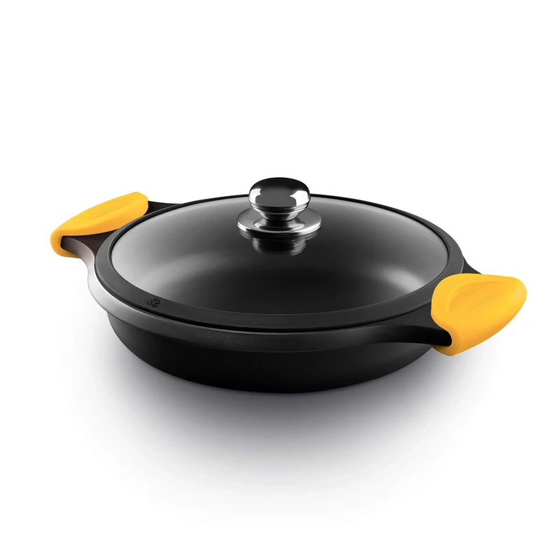 Castey Shallow Casserole with Tempered Glass Lid, 28 cm