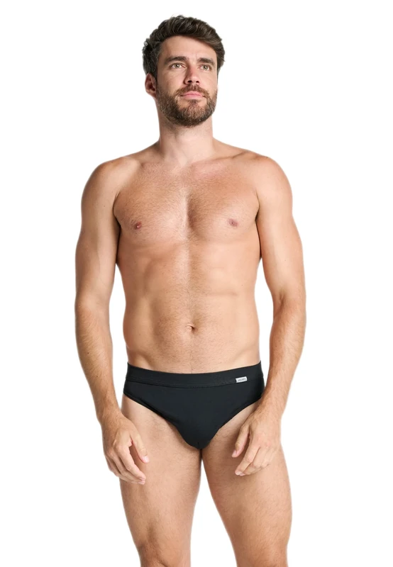 Jockey Men's Luxury Cotton Brief, Black, M