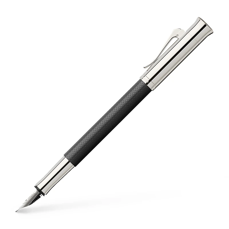 Graf von Faber-Castell Medium Guilloche Fountain Pen - Black