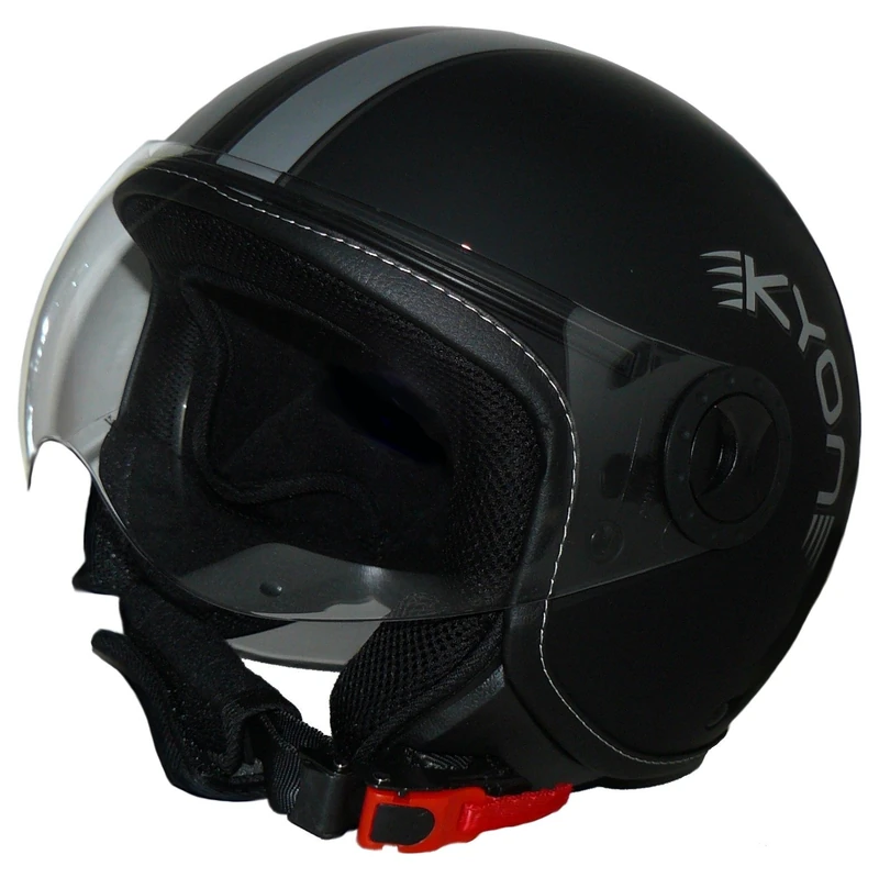 Motorcycle Jethelmet with clear visor matt-black Size M