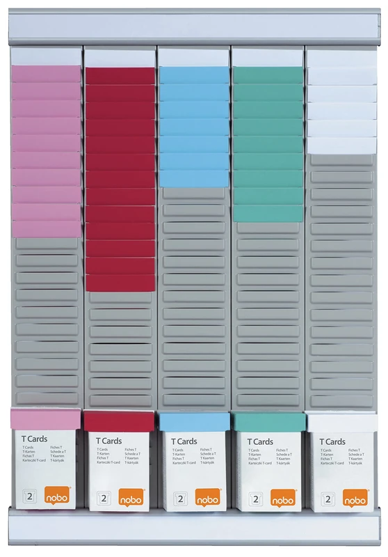 Nobo Val-Rex Weekly Card Planner with 5 Planning Strips for 24 Size 2 Panels