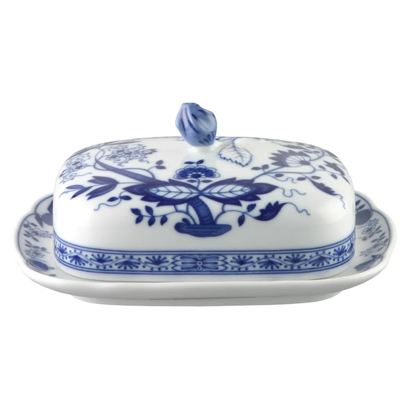 Hutschenreuther butter dish with onion pattern, blue, 250 g, item model number: 02001-720002-15169