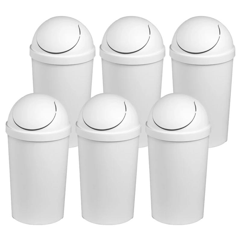 Sterilite Wastebaskets, White, 3 Gallon