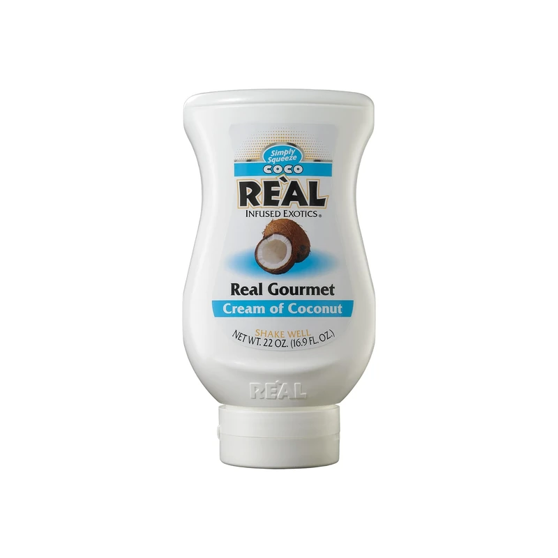 Re’al Syrup |Coco Real| Cream of Coconut | Made with Real Coconut | 500ml Squeezy Bottle |Natural Ingredients| Lactose Free | Cocktails, Baking, Smoothies, Desserts, Pina Colada