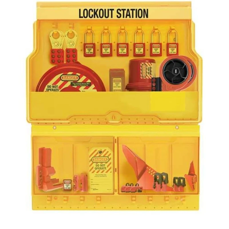 Master Lock - S1900VE410 Deluxe Valve and Electric Lockout Station, Includes 6 Zenex Padlocks