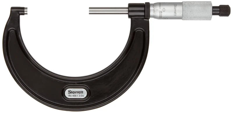 Starrett 436.1RL-3 Outside Micrometre, Ratchet Stop, Lock Nut, 2-3" Range, 0.001" Graduation, +/-0.0001" Accuracy