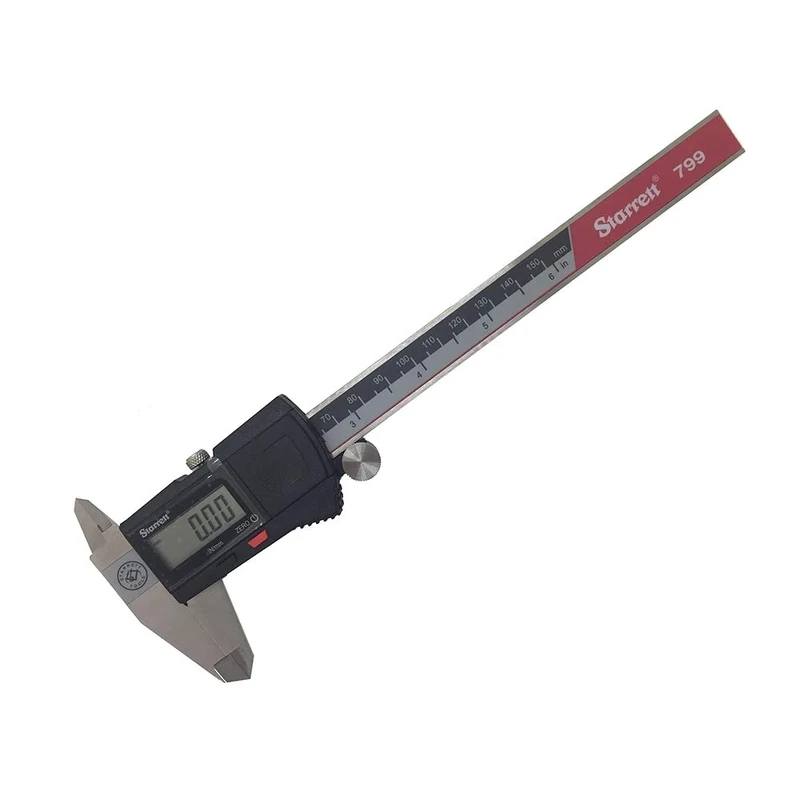 Starrett 799A-8/200 Digital Calliper, Battery Powered, Inch/Metric, 0-8" Range, +/-0.001" Accuracy, 0.0005" Resolution, Meets DIN 862 Specifications