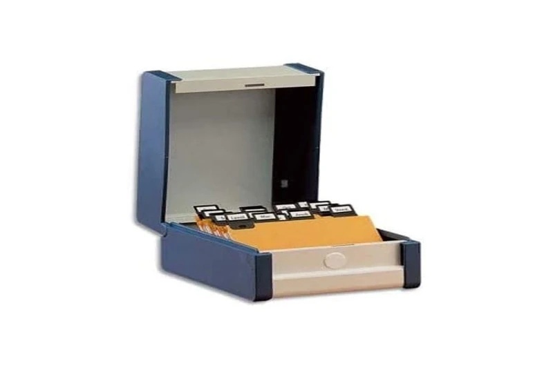 REXEL 3410300 Index File Box DIN A6 Portrait Grey Varnished