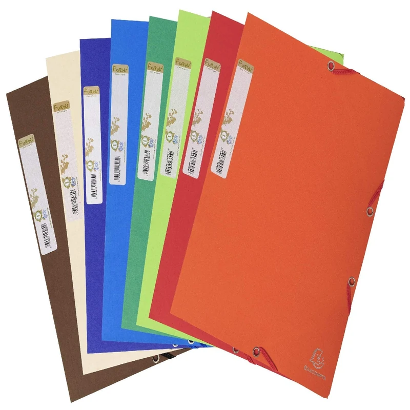 Exacompta - Ref 56980E - Forever Collection - Elasticated 3-Flap Folders - Suitable for A4 Documents, 380gsm Recycled Card, Two-Tone Effect - Assorted Colours (Pack of 25)
