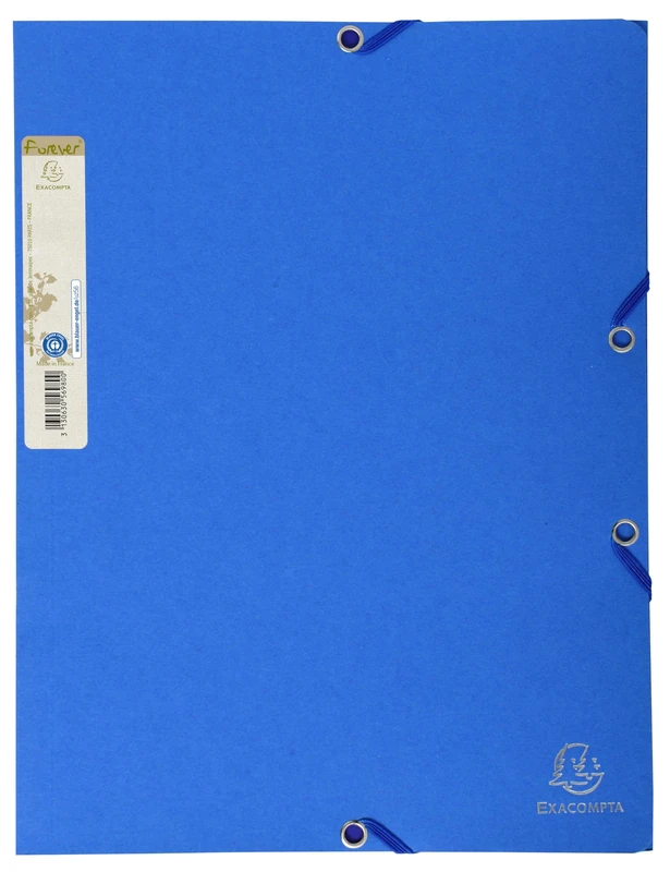 Exacompta - Ref 56982E - Recycled Folder with 3 flaps Recycled card 380gsm - Forever Collection - - A4 - Light Blue exterior / Dark Blue interior, Pack 25