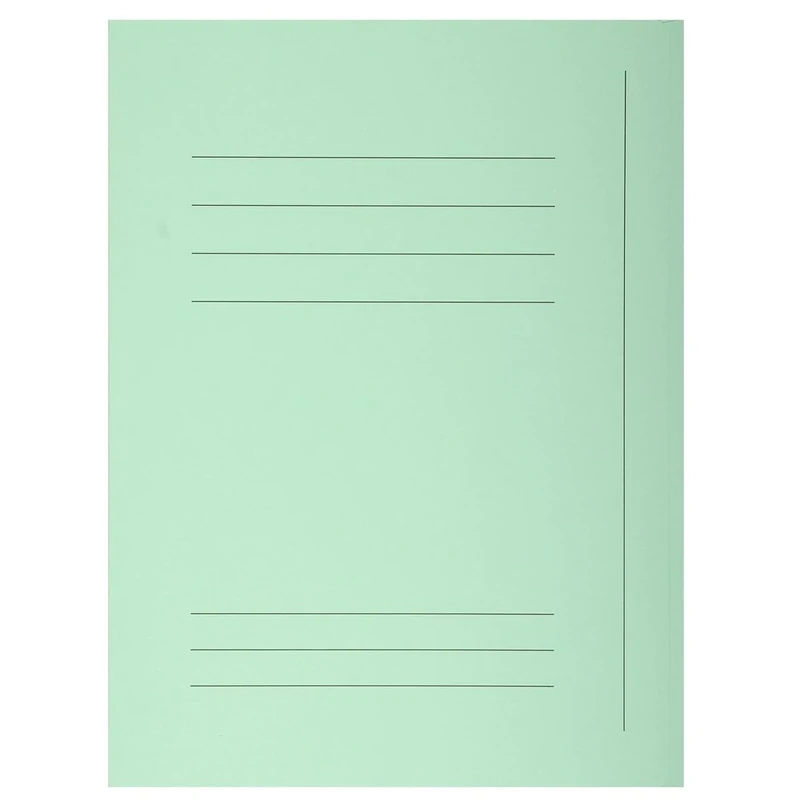 Exacompta - Ref 235004E - Super 210 Printed 3 Flap Folders - 240 x 320mm in Size, Suitable for A4 Documents, 210gsm Card, Pre-Printed Front - Light Green (Pack of 50)