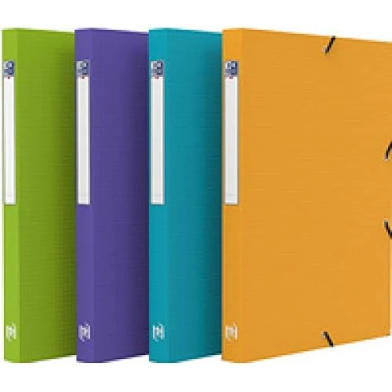 Elba Memphis Folder Polypropylene 7/10e 51806 240 x 320 mm Paper A4 210 x 297 mm 3 Flaps Elastic Back 25 mm Assorted Colours,Pack of 12