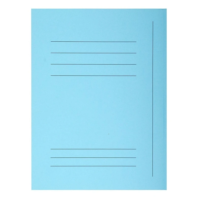 Exacompta - Ref 235006E - Super 210 Printed 3 Flap Folders - 240 x 320mm in Size, Suitable for A4 Documents, 210gsm Card, Pre-Printed Front - Light Blue (Pack of 50)