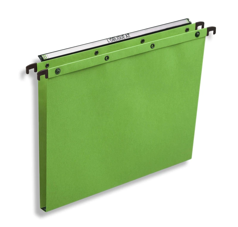 L'Oblique AZ Suspension Files 15 mm Pack of 25 Green