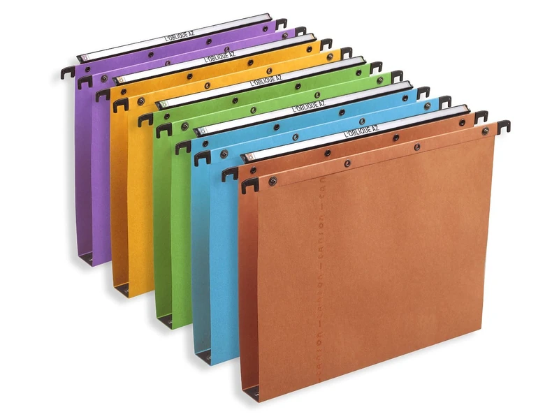 Elba Ultimate AZO 100330281 Suspension Files for or Hanging File A4 30 mm Kraft Board Coloured Pack of 25 Assorted
