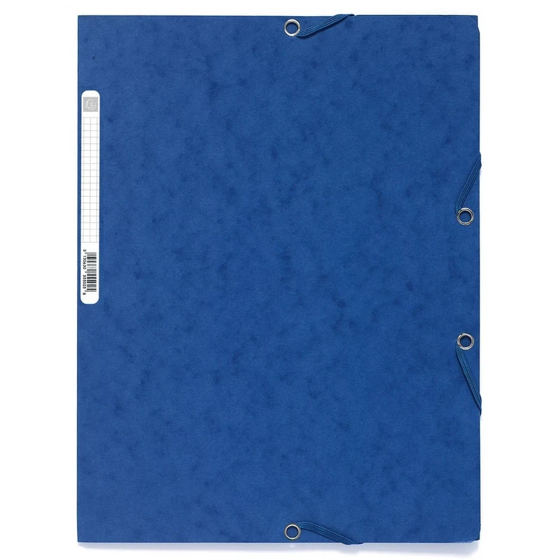 Exacompta - Ref 55502E - Europa Elasticated 3 Flap Folders (Pack of 25) - 24 x 32cm, Suitable for A4 Documents, 400gsm Genuine Premium Pressboard - Blue