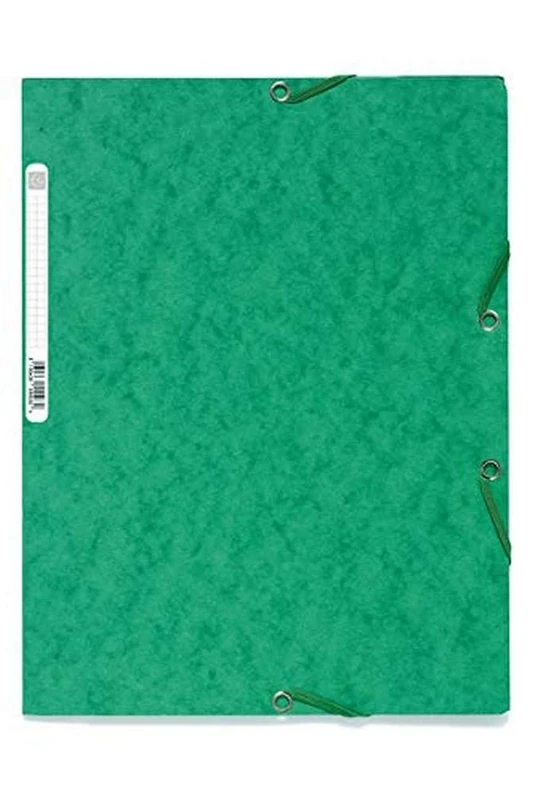 Exacompta - Ref 55503E - Europa Elasticated 3 Flap Folders (Pack of 25) - 24 x 32cm, Suitable for A4 Documents, 400gsm Genuine Premium Pressboard - Green