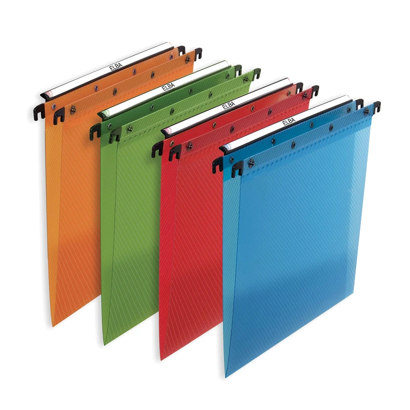 L'Oblique AZ Suspension Files Polypropylene for H Filing Cabinet V-Base Translucent Assorted Colours