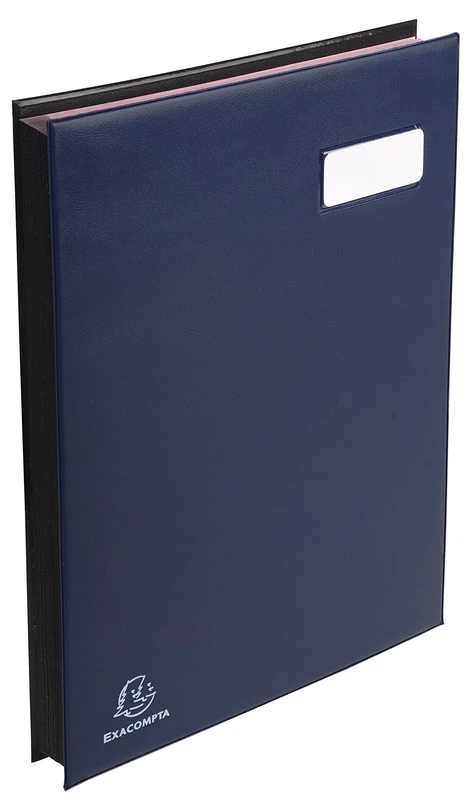 Exacompta - Ref 654729E - Excellence Signature Book - 240 x 320mm in Size, Suitable for A4 Documents, Expanding Spine, Polypropylene, 24 Compartments - French Blue