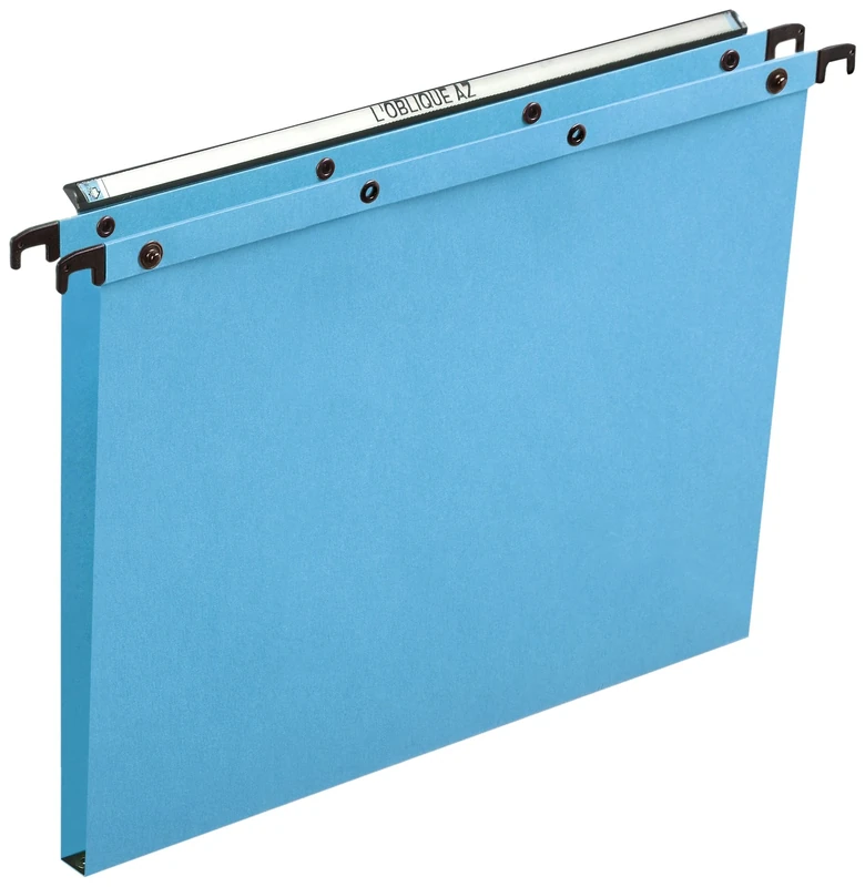 L'Oblique AZ Suspension Files Pack of 25 Dos 15 mm Blue