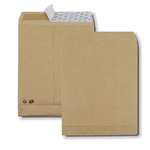 GPV Kraft Paper Folders C4 120 g 229 x 324 Self Adhesive 3 Pleats Box of 250