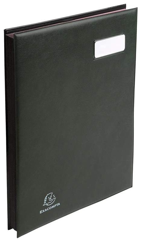 Exacompta - Ref 654799E - Excellence Signature Book - 240 x 320mm in Size, Suitable for A4 Documents, Expanding Spine, Polypropylene, 24 Compartments - Dark Green
