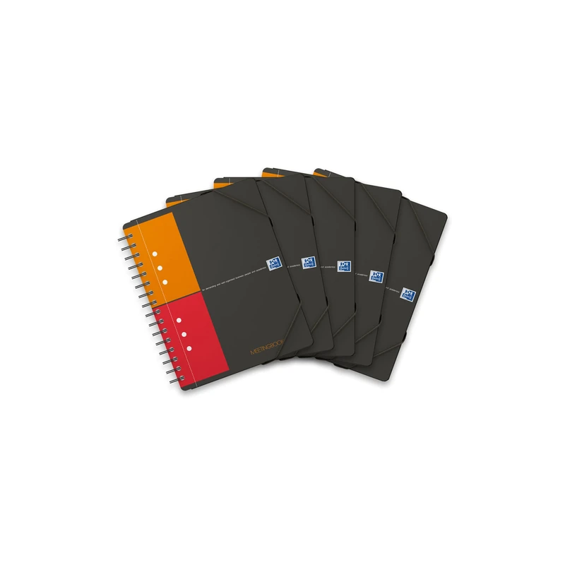 Oxford Office Lot de 5 MeetingBook 100102104 Reliure intégrale 160 Pages 17 x 21 cm (détaché)