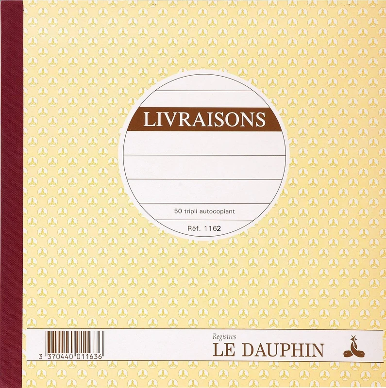 le dauphin - Ref. 1162D - Batch of 5 DELIVERY manifolds - carbonless paper - duplicate (1 original and 1 copy) - 50 sheets - format 21 x 21 cm - varnished cover - Image 1