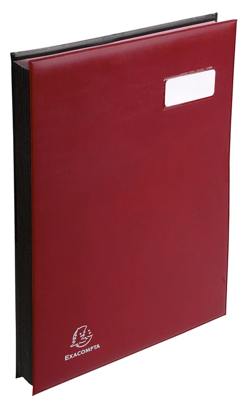 Exacompta - Ref 654779E - Excellence Signature Book - 240 x 320mm in Size, Suitable for A4 Documents, Expanding Spine, Polypropylene, 24 Compartments - Burgundy