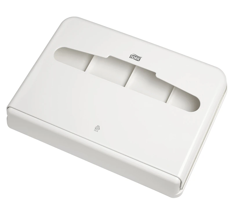Tork 344080 Toilet Seat Cover Dispenser/Plastic Dispenser for Disposable Seat Covers Compatible with Tork V1 Seat Cover Dispenser System/White