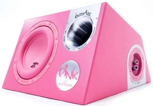 In Phase XTP10A 10 inch 1200W Subwoofer with Pink Active Bass Box