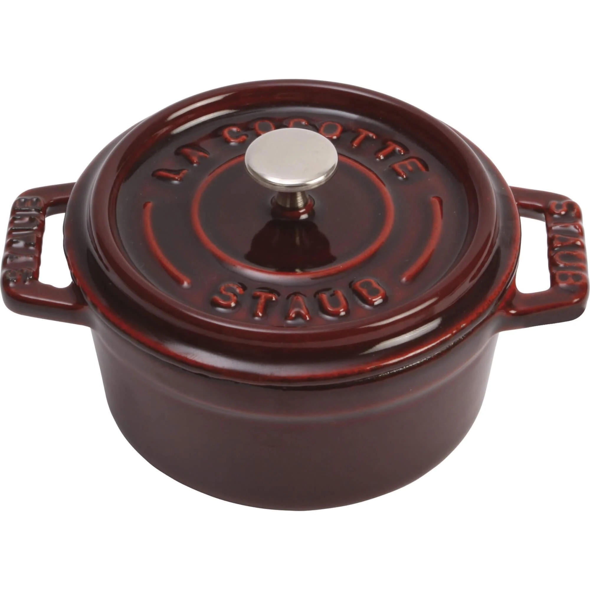 Staub Cast Iron 0.25-qt Mini Round Cocotte - Grenadine, Made in France