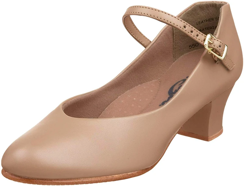 Capezio Women's Junior Footlight Character Shoe, Caramel, 2M UK, 4 US