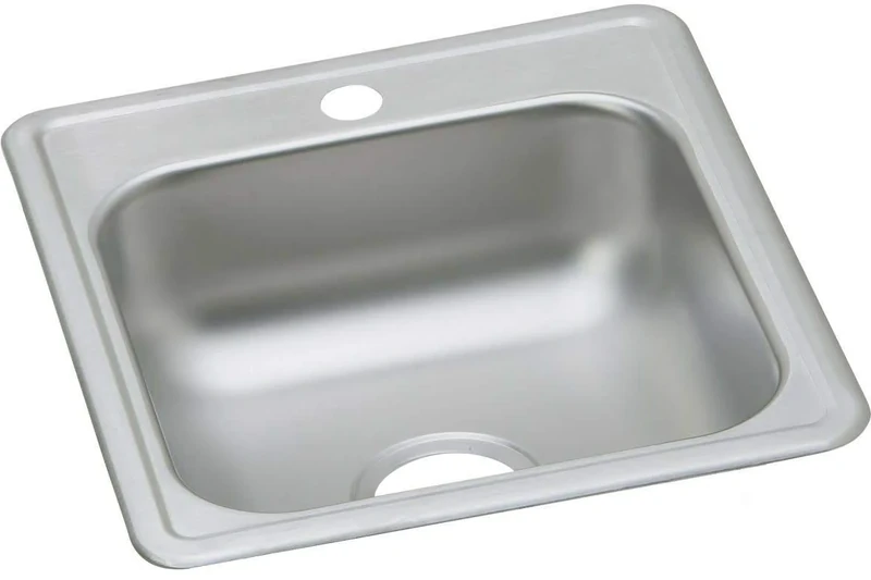 Elkay D117191 22 Gauge Stainless Steel 17" x 19" x 6.125" Single Bowl Top Mount Bar/Prep Sink, 1 Hole, 17 x 19