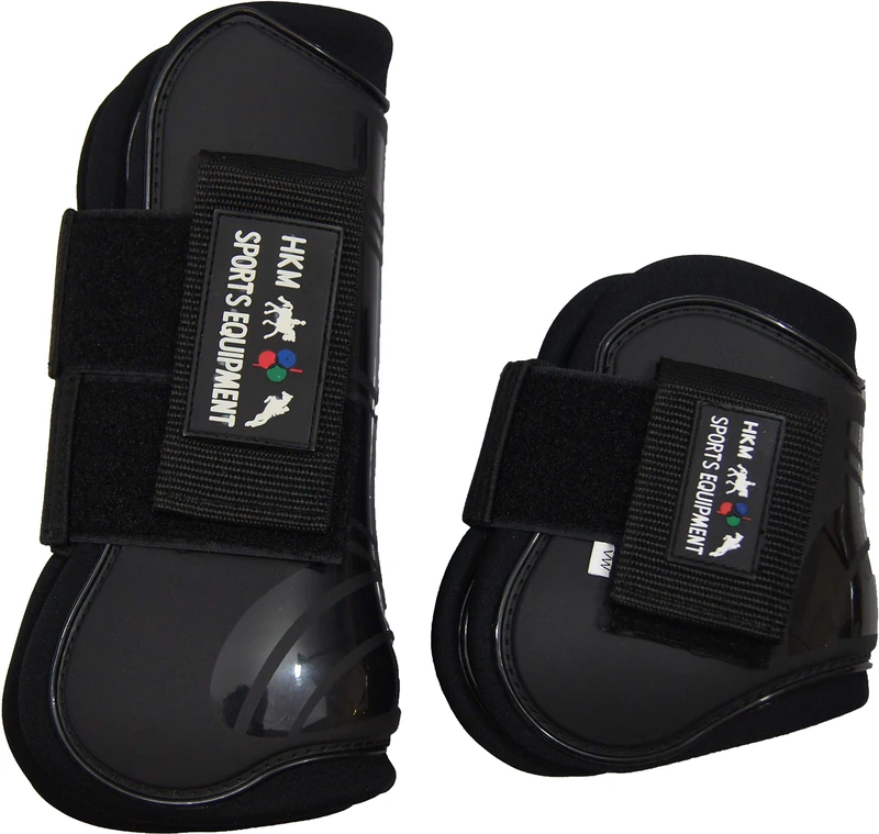 HKM Protection And Fetlock Boots Set Of 4 Black/Black Cob/Full